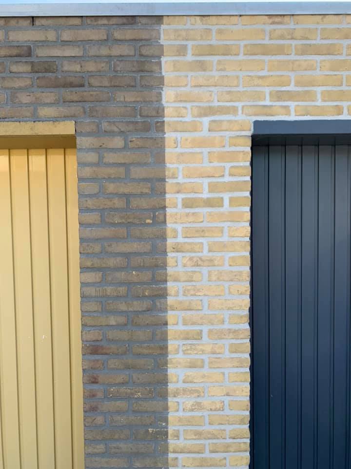 Gevelrenovatie voor en na Corstanjereiniging Breda.